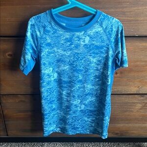 Blue Camouflage Kids Short Sleeve Shirt